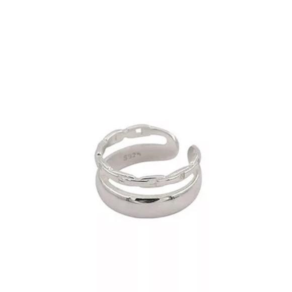 ⚡️Insta double ring layer sterling silver ring open ring - Picture 3 of 5